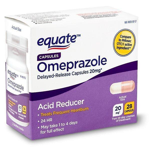 Equate omeprazole delayed-release capsules, 20 mg, 28 count on Productcaster.