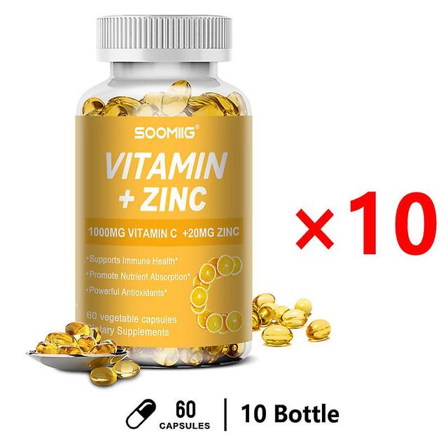 Vorallme 1000mg Vitamin C+20mg Zinccapsules Boost Immunity Antioxidant Anti-wrinkle Whitening Skin Support Immune Boost Energy Supplement 10 bottle on Productcaster.