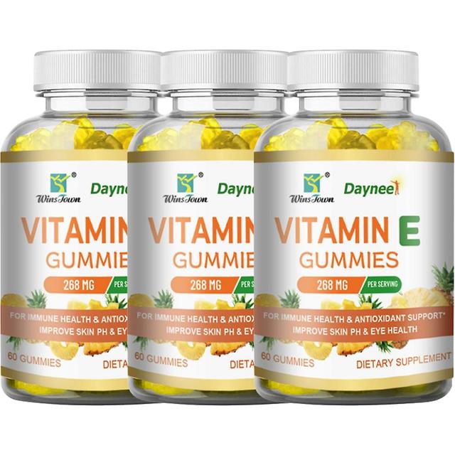 Bio Vitamin E Gummies Formule Anti-âge pour la Peau Réduit les Rides - 60 Comprimés 3PCS on Productcaster.