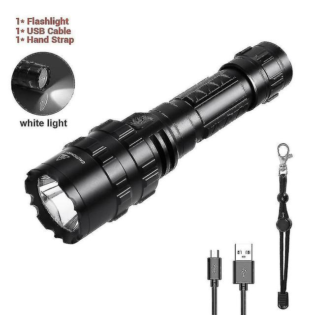 Tactical Flashlight 1600 Lumens Usb Rechargeable Torch Waterproof Hunting Light on Productcaster.