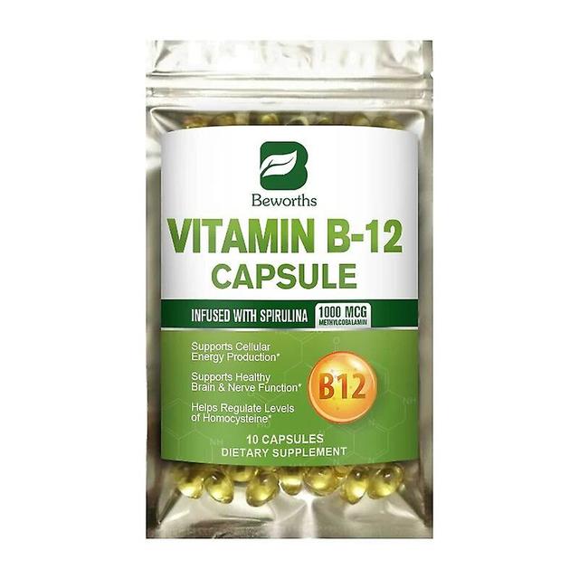 Visgaler Vitamin B12 Capsule Normal Energy Production & Metabolism Cardiovascular & Immune System Support Vitamin B12 Supplement 10 pcs on Productcaster.