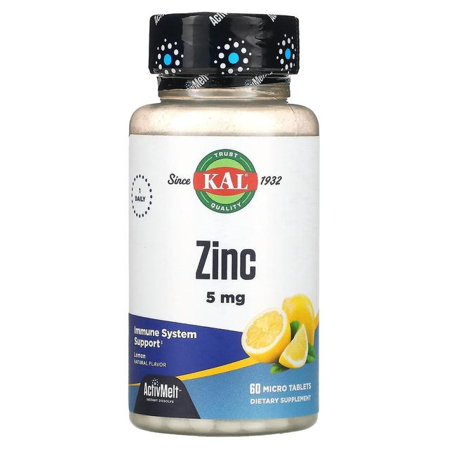 KAL, Zinco, Limone, 5 mg, 60 Micro Compresse on Productcaster.