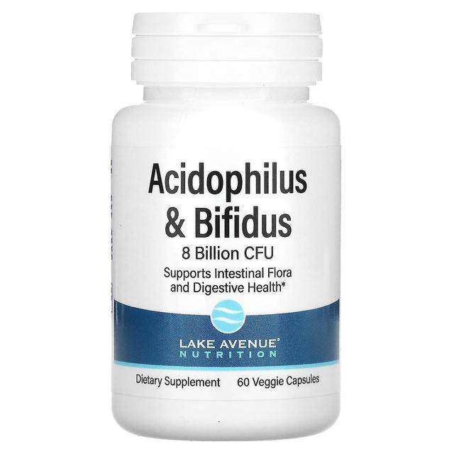 Lake Avenue Nutrition, Acidophilus and Bifidus, Probiotic Blend, 8 Billion CFU, 60 Veggie Capsules on Productcaster.