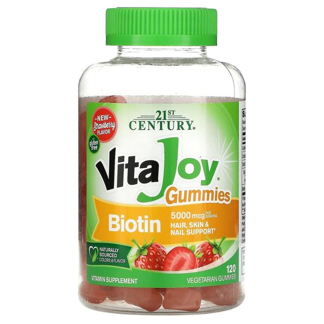 21st Century, VitaJoy Biotin Gummies, Strawberry Flavor, 2,500 mcg, 120 Vegetarian Gummies on Productcaster.