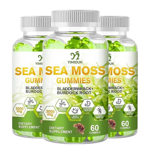 Visgaler Organic Sea Moss Gummies For Thyroid Health Weight Management Improve Immune Supplement Gummy 3 Bottle on Productcaster.