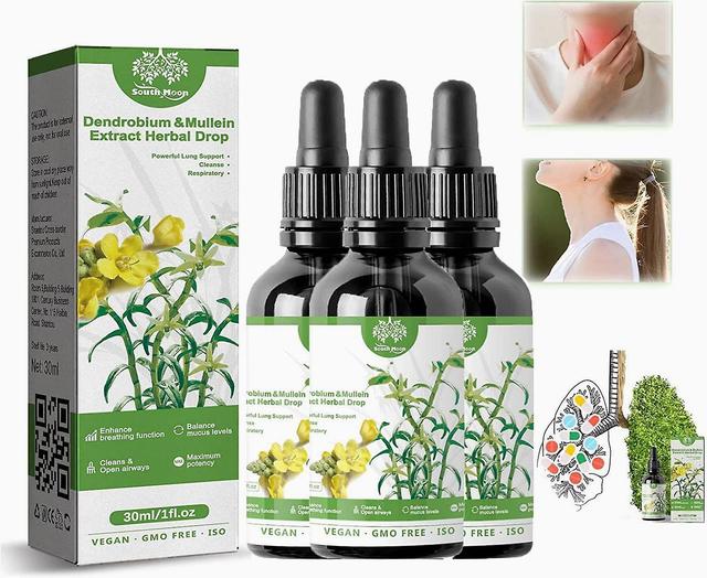 Extrait liquide de feuille de molène biologique - Éclaircit l’haleine, Dendrobium et molène Blend Drops pour les poumons - Soulagement respiratoire... on Productcaster.