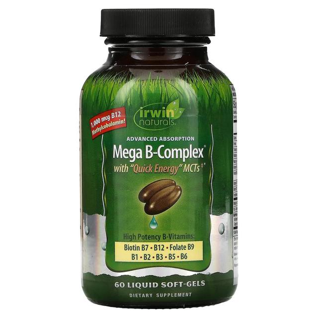 Irwin Naturals, Mega B-Komplex mit Quick Energy MCTs, 60 flüssige Softgels on Productcaster.