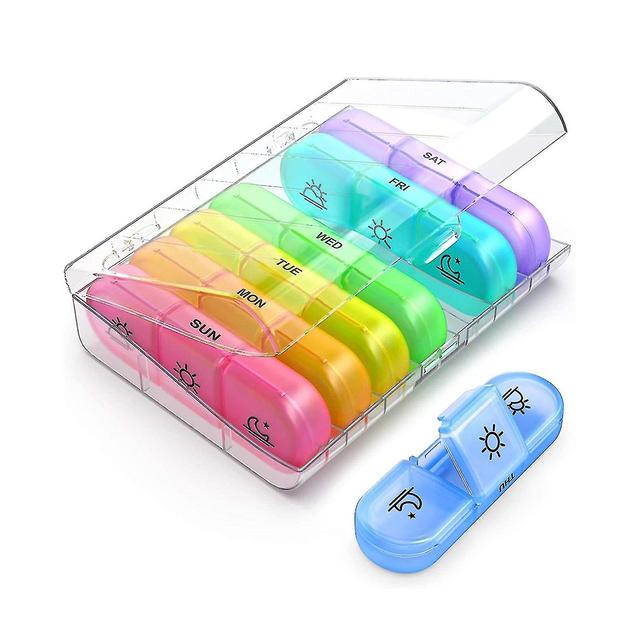 Schan Pills Organizer For Case Portable 21 Grids Travel Medical Drugs Tablet Container B on Productcaster.