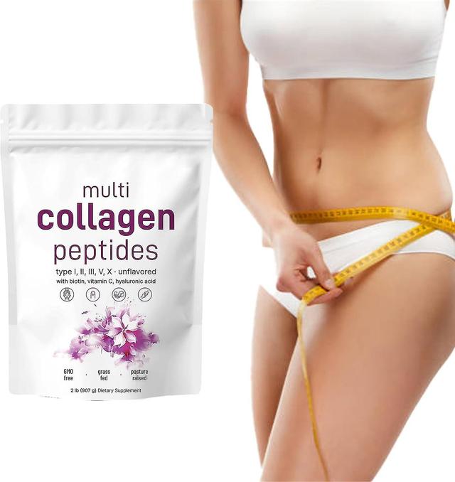 Multi Collagen Peptides Powder for Women & Men, Non GMO Hydrolyzed Collagen Powder - Type I, II, III, V, X with Biotin, 1Lb on Productcaster.