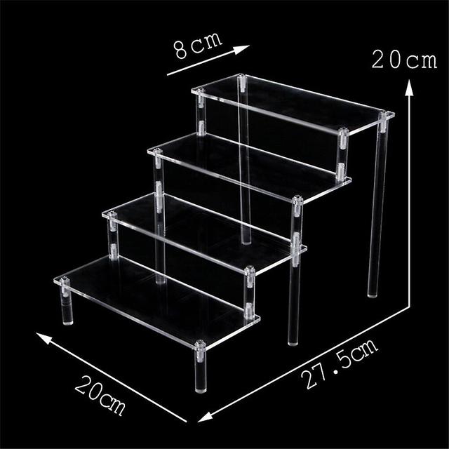 1-5 Tier Acrylic Display Stand Durable Display Rack For Cupcake Perfume Doll Transparent Trapezoidal Blind Box Storage Shelf 4layers Display rack on Productcaster.