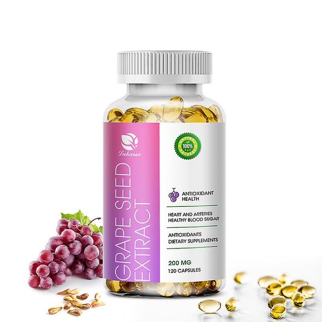 Huamade Grape Seed Extract Capsule With Vitamin C Antioxidant Whitening Lower Blood Pressure Cholesterol Balance Protect Liver 120pcs on Productcaster.