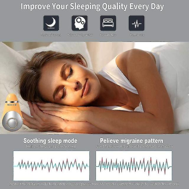 The Smart Sleep Aid Brain Massage Adjust Heart Rate Relieve Headache Focus Attention Anxiety Relief Items Improve Deep Sleep Yellow on Productcaster.