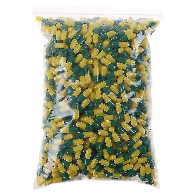 1000pcs vuoto duro vacante gelatina capsula dimensione 0 # gel medicina pillola vitamina Giallo verde on Productcaster.