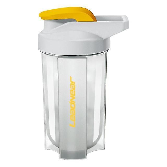 Scvvd 500ml Fitness Sport Vandflaske Mode Simple Shaker Cup Proteinpulver Ernæring Milkshake Mixin gul og hvid on Productcaster.