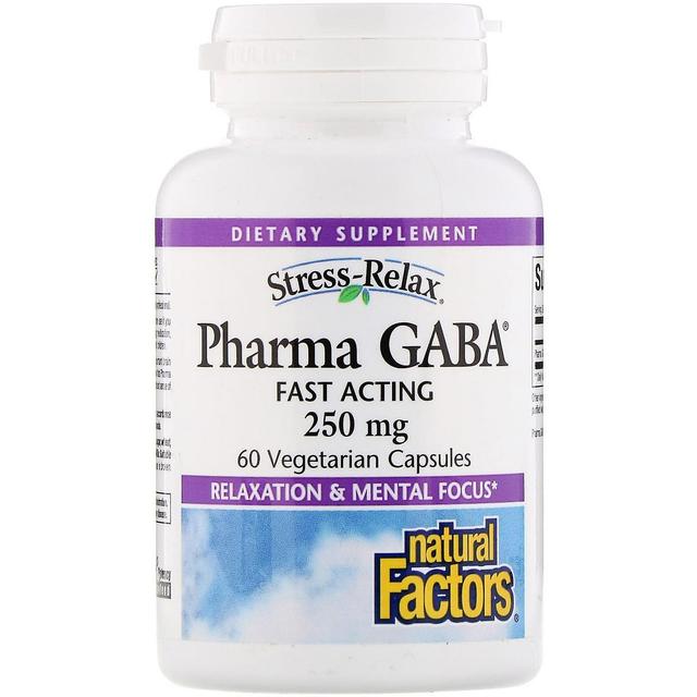 Natural Factors, Stress-Relax, Pharma GABA, 250 mg, 60 Vegetarian Capsules on Productcaster.