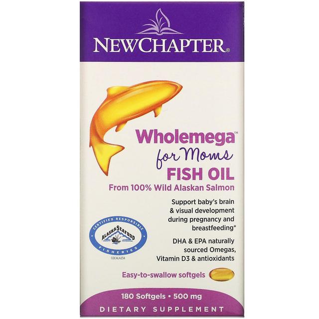 New Chapter, Wholemega for Moms Fish Oil, From Wild Alaskan Salmon, 500 mg, 180 on Productcaster.