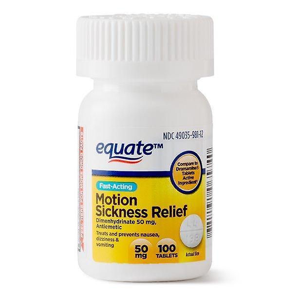 Equate Equipar equipar tabletas de dimenhidrinato para aliviar el mareo por movimiento de acción rápida, 50 mg, 100 ct on Productcaster.