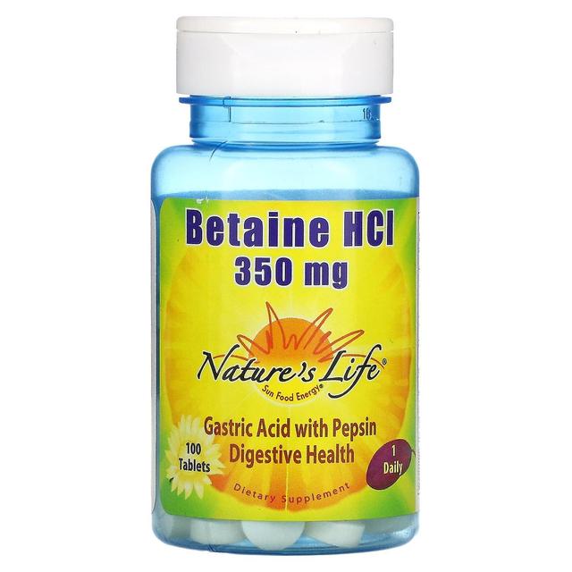 Nature's Life La vita della natura, Betaina HCL, 350 mg, 100 Compresse on Productcaster.