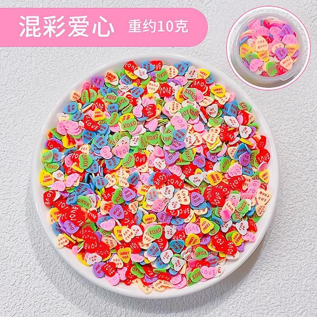 50pcs Mixed Love# Cream Gel Diy Canned Sugar Granules Love Flower Soft Ceramic Slice Nail Enhancement Patch Handmade Material Bag on Productcaster.