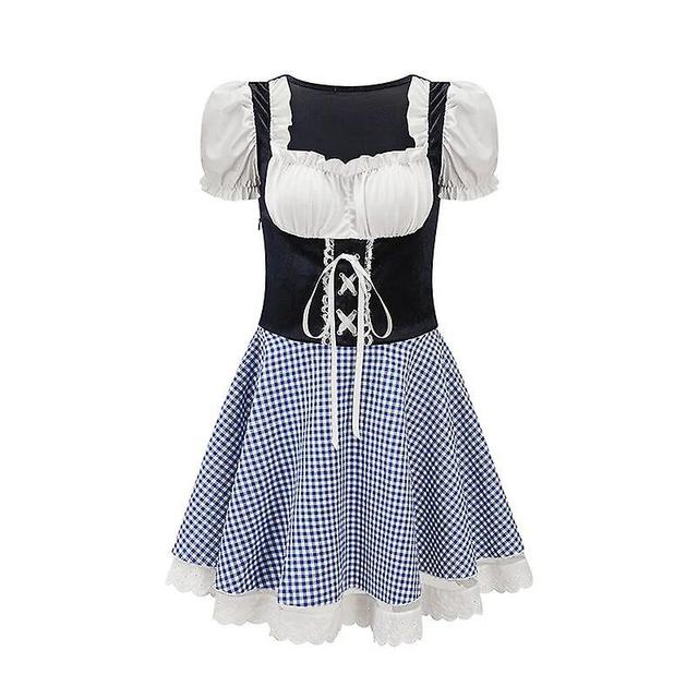 Aionyaaa Costume D'oktoberfest De Carnaval Bavarois Pour Femme, Tenue De Serveuse Traditionnelle Des Alpes, Robe De Soire De Barrage Cosplay B3 M on Productcaster.