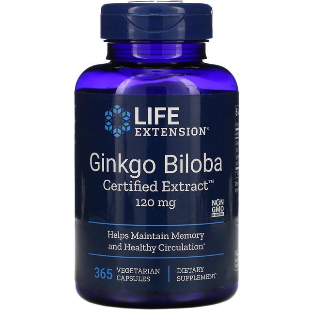 Life Extension, Ginkgo Biloba, Certified Extract, 120 mg, 365 Vegetarian Capsule on Productcaster.