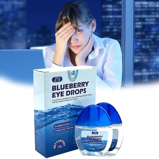 Coscelia 1-3pcs 13ml Blueberry Cool Eye Drops Eyes Cleanning Detox Relieves Discomfort Fatigue Relax Massage Eye Care Improve Vision on Productcaster.