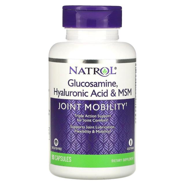 Natrol, Glucosamin, Hyaluronsyre & MSM, 90 kapsler on Productcaster.