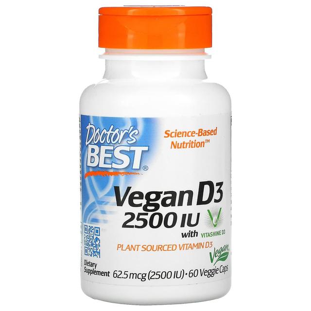 Doctor's Best, Vegan D3 con Vitashine D3, 2.500 UI, 60 Gorras Vegetarianas on Productcaster.