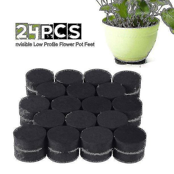 24 Pcs Invisible Pot Feet Black Garden Flower Pot Risers For Indoor And Outdoor Plant And Flower Pots on Productcaster.