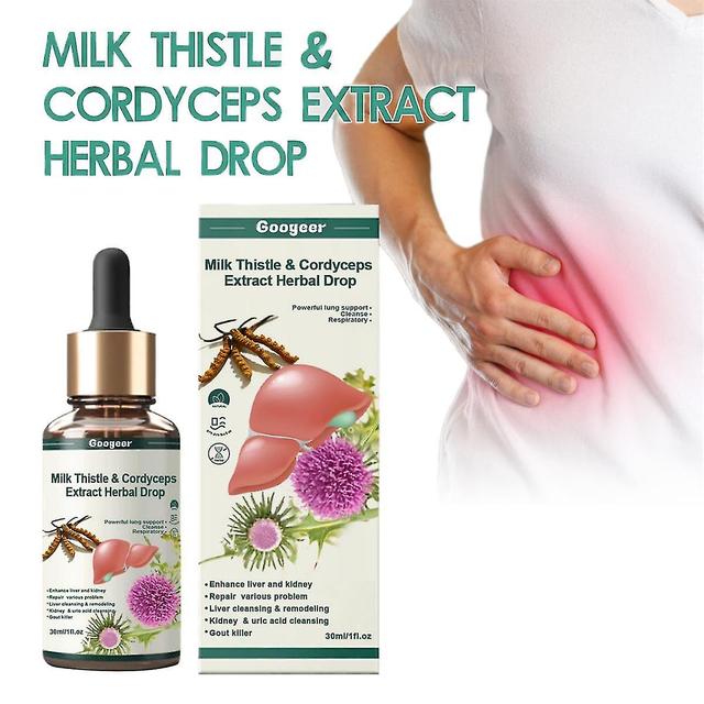 Milk Thistle Cordyceps Extract Herbal Drops Liver Kidney Cleanse Detox Repair_HQ on Productcaster.