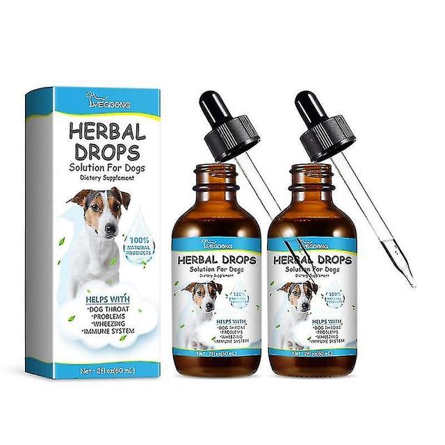 Guoguo Cough Treatment For Dogs, Herbal Drops Solution For Dogs Dietary Supplement, Kennel Cough For Dogs Herbal Drops Supplement For Dogs Itch 2pcs on Productcaster.