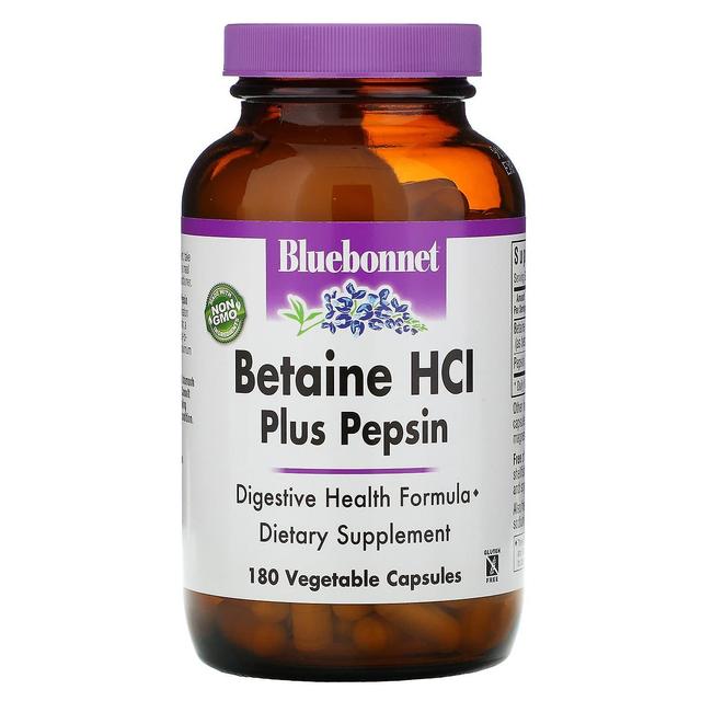 Bluebonnet Nutrition, Betaine HCL, Plus Pepsin, 180 Veggie Caps on Productcaster.