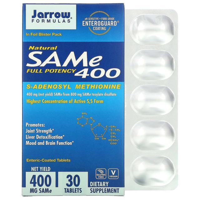 Jarrow Formulas, SAMe (Disulfate Tosylate), 400 mg, 30 Enteric Coated Tablets on Productcaster.