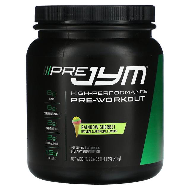 JYM Supplement Science, Pre JYM, High-Performance Pre-Workout, Rainbow Sherbet, 1.8 lbs (810 g) on Productcaster.