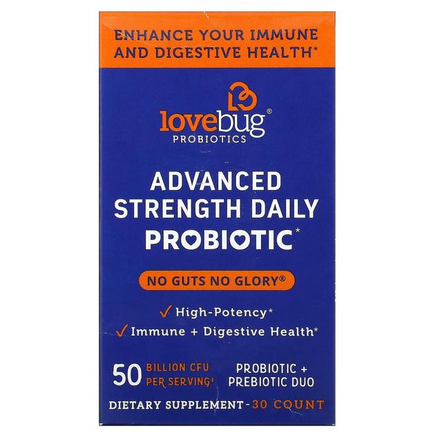 LoveBug Probiotics, Advanced Strength Daily Probiotic, 50 Billion CFU, 30 Count on Productcaster.