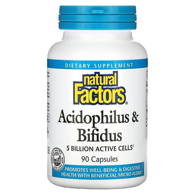 Natural Factors Fattori naturali, Acidophilus & Bifidus, 5 miliardi, 90 Capsule on Productcaster.