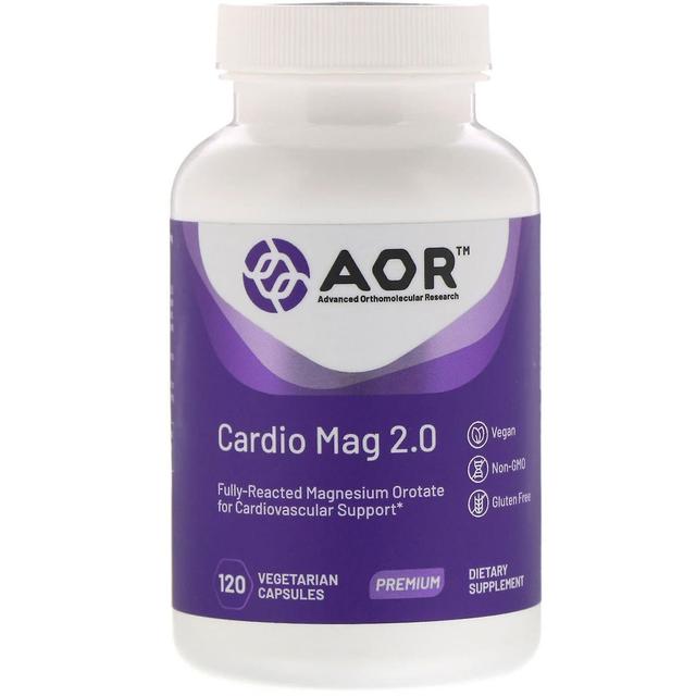 Advanced Orthomolecular Resear Avancerad orthomolecular forskning AOR, Cardio Mag 2.0, 120 vegetariska kapslar on Productcaster.