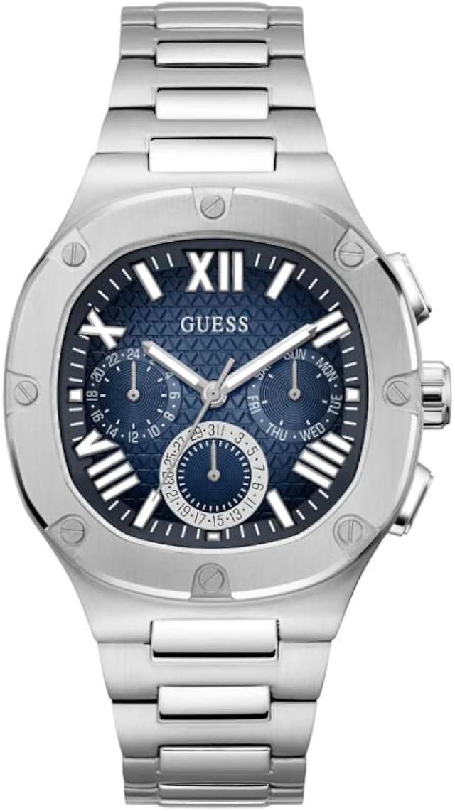 GUESS Men's Watch GW0572G1 Silver and Blue on Productcaster.