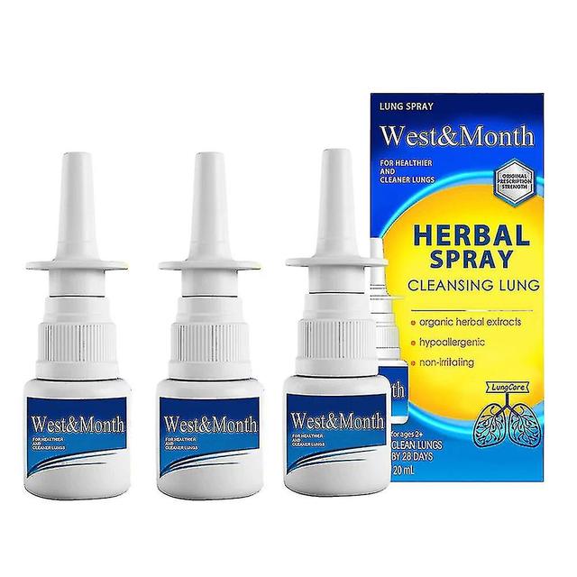 3 Pcs Lung Detox Herbal Cleansing Mist Organic Herbal Lung Cleanse & Repair Nasal Spray 30ml 5Pcs on Productcaster.