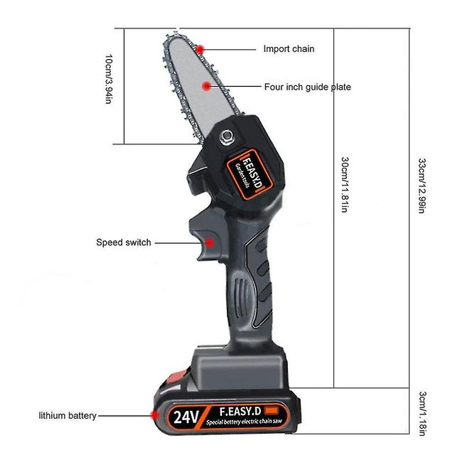 Mini motosega elettrica da 4 pollici, batteria al litio da 24 V on Productcaster.