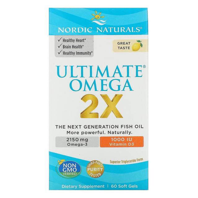 Nordic Naturals, Ultimate Omega 2X with Vitamin D3, Lemon, 60 Softgels on Productcaster.