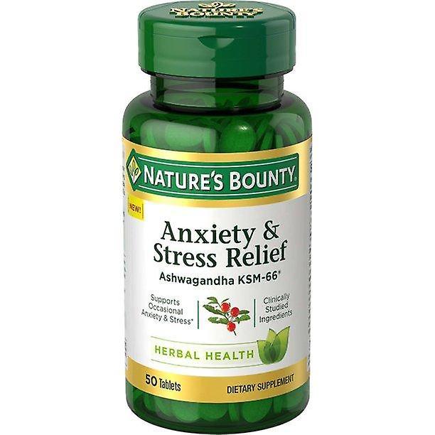 Natures Bounty Naturens dusør angst &stress relief, ashwagandha ksm-66, 50 tabletter on Productcaster.