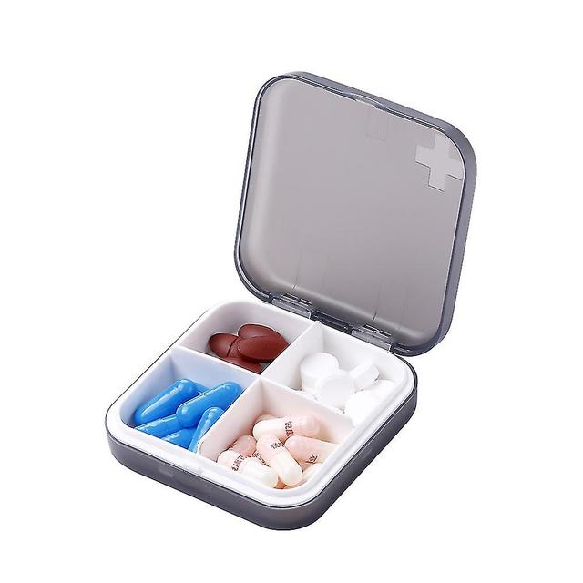 Travel Pill Box Vitamins Pill Box With 4 Storage Compartments, Pill Holder For Vitamins Fish Oils Medicine on Productcaster.