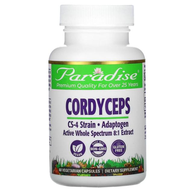 Paradise Herbs, CS-4 Strain, Cordyceps, 60 Vegetarian Capsules on Productcaster.