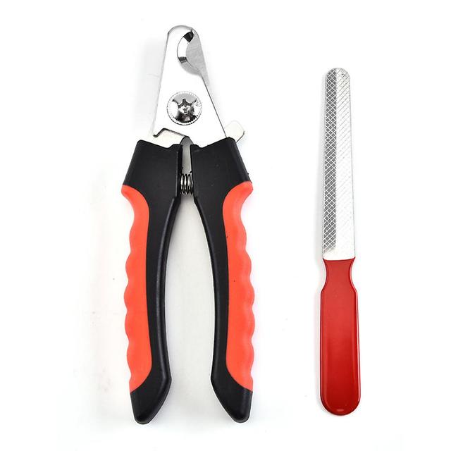 Pet Nail Clipper With File Professional Pet Dog Nail Cutter Multifunctional Pet Nail Trimming Tool Reddish Black on Productcaster.