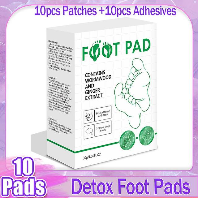 Qian Detox Foot Patch Improve Sleep Wormwood Detoxifying Foot Patches Relieve Stress Fatigue Slimming Ginger Foot Pads Body Cleansing 10Pcs Foot Pads on Productcaster.