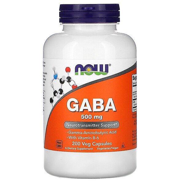 NOW Foods Nu livsmedel, GABA med vitamin B-6, 500 mg, 200 Veg kapslar on Productcaster.