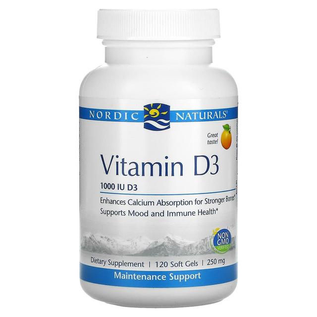 Nordic Naturals, Vitamin D3, Orange, 1,000 IU, 120 Soft Gels on Productcaster.