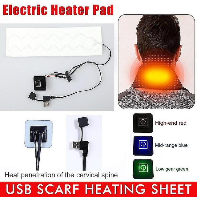 New Safety Carbon Fiber 5v Usb Charging Heating Pad Sheet Winter Scarf Electric Thermal Piece(no Scarf) on Productcaster.