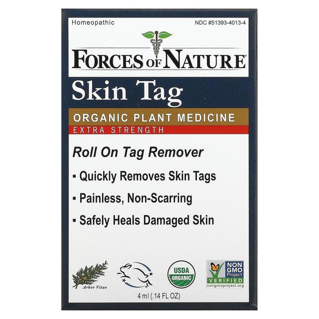 Forces of Nature, Skin Tag, Organic Plant Medicine, Rollerball Applicator, Extra Strength, 0.14 fl o on Productcaster.